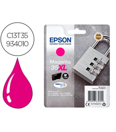 Ink jet epson 35xl t3593 pro wf 4720dwf 4725dwf 4730dtwf 4740dtwf magenta alta capacidad 1900 paginas