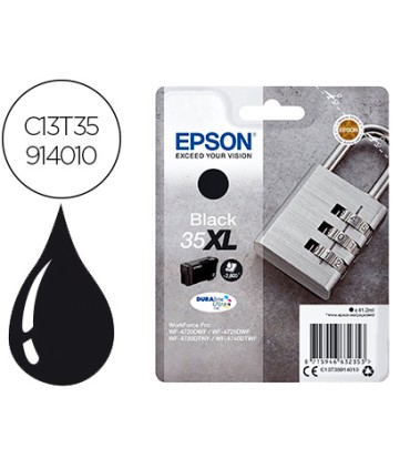 Ink jet epson 35xl t3591 pro wf 4720dwf 4725dwf 4730dtwf 4740dtwf negro alta capacidad 1900 paginas