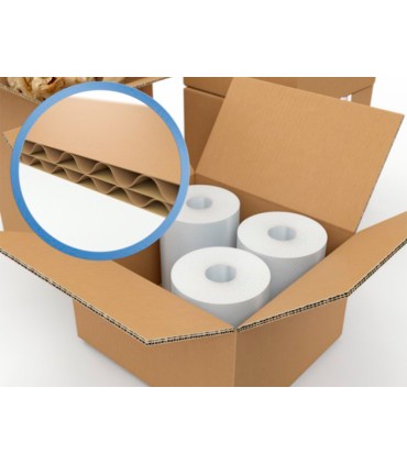 Caja para embalar q connect usos varios carton doble canal marron 304x150x217 mm