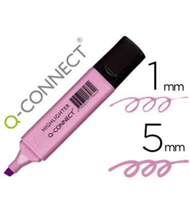 Rotulador q connect fluorescente pastel violeta punta biselada