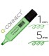 Rotulador q connect fluorescente pastel verde punta biselada