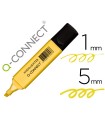 Rotulador q-connect fluorescente pastel amarillo punta biselada