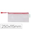 Bolsa multiusos tarifold pvc 250x115 mm apertura superior con cremallera portaboligrafo y correa color rojo