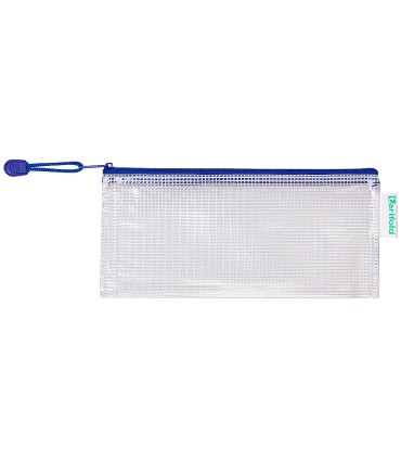 Bolsa multiusos tarifold pvc 250x115 mm apertura superior con cremallera portaboligrafo y correa color azul