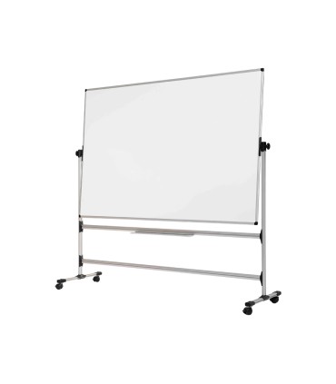 Pizarra blanca bi office blanca de acero vitrifricado volteable doble cara 120x150 cm