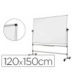 Pizarra blanca bi-office blanca de acero vitrifricado volteable doble cara 120x150 cm