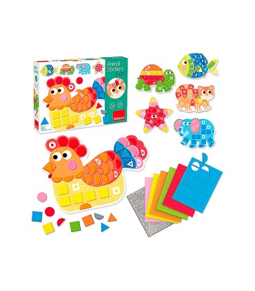 Juego goula didactico animal stickers foam