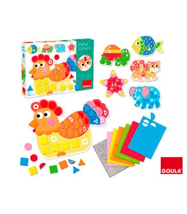 Juego goula didactico animal stickers foam