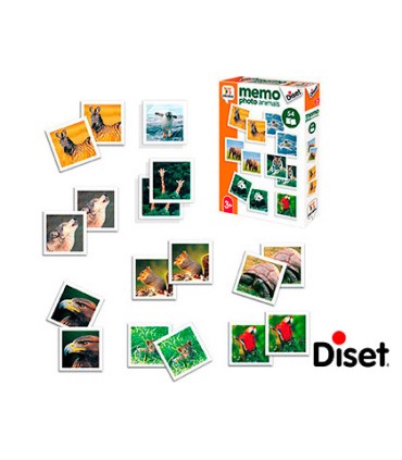 Juego diset didactico memo photo animals