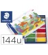 Rotulador staedtler color jumbo trazo 3 mm school pack de 144 unidades colores surtidos 12 x color