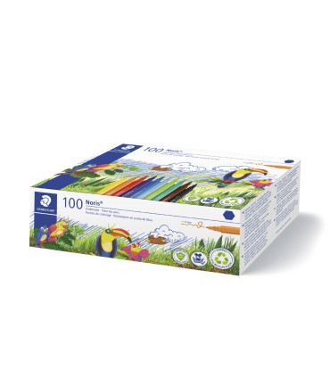 Rotulador staedtler noris 326 school pack de 100 unidades colores surtidos 10 x color