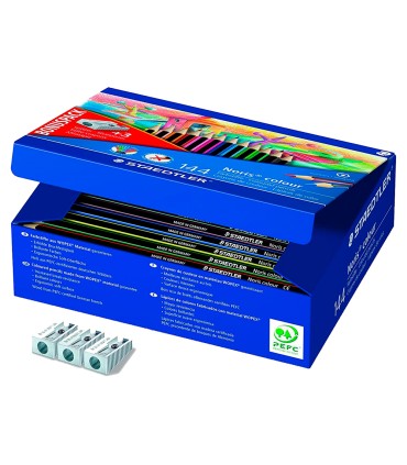 Lapiz de color staedtler wopex ecologico caja de 144 unidades surtidas 12 colores surtidos