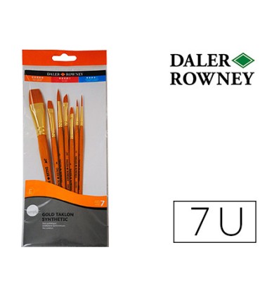 Pinceles daler rowney simply art sintentico mango corto dorado blister de 7 unidades