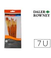 Pinceles daler rowney simply art sintentico mango corto dorado blister de 7 unidades