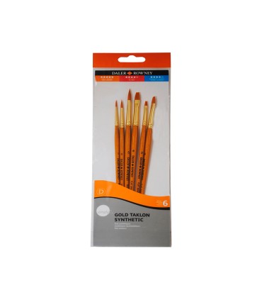 Pinceles daler rowney simply art sintentico mango corto dorado blister de 6 unidades