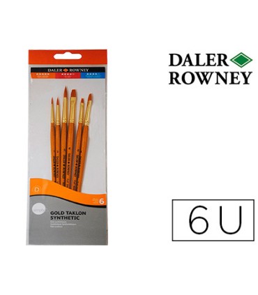 Pinceles daler rowney simply art sintentico mango corto dorado blister de 6 unidades