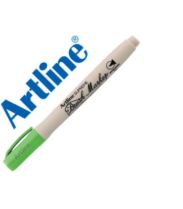 Rotulador artline supreme brush pintura base de agua punta tipo pincel trazo variable verde amarillento