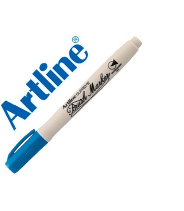 Rotulador artline supreme brush pintura base de agua punta tipo pincel trazo variable azul