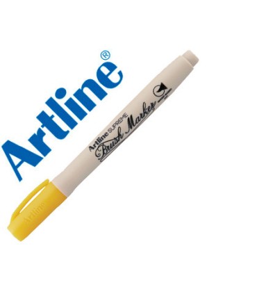 Rotulador artline supreme brush pintura base de agua punta tipo pincel trazo variable amarillo