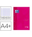 Recambio color 1 oxford din a4+ 80 hojas 90 gr cuadricula 5 mm tapa blanda 4 taladros fucsia touch