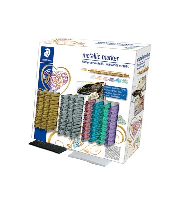 Rotulador staedtler metalico 8323 expositor sobremesa de 100 unidades colores surtidos