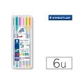 Rotulador staedtler triplus fineliner my pastel estuche de 6 unidades colores surtidos