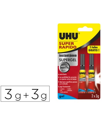 Pegamento uhu instantaneo gel 3 gr 3 gr gratis