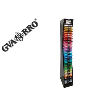 Expositor guarro metalico vacio 36 estantes para cartulina iris din a4 185 gr 30x40x200 cm