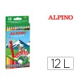 Lapices de colores alpino borrable con goma caja de 12 colores surtidos