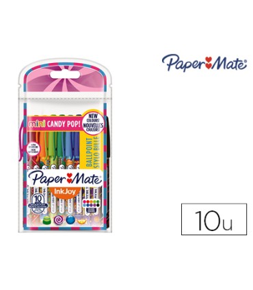 Boligrafo paper mate inkjoy 100 candy pop blister de 10 unidades colores surtidos