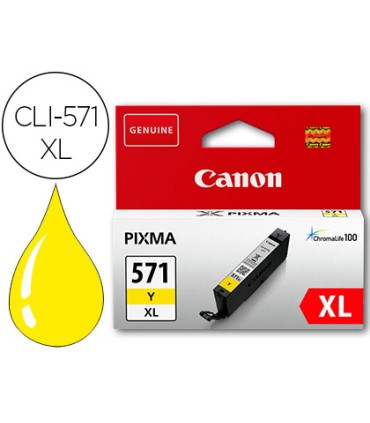 Ink jet canon cli 571xl pixma mg6852 ts6050 ts8050 amarillo 500 pag