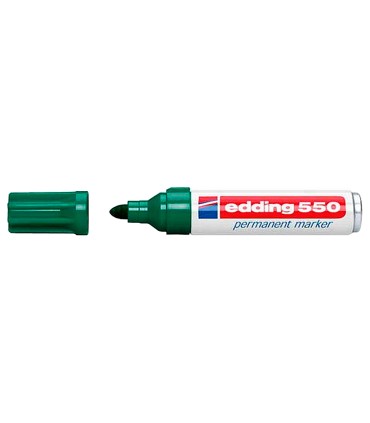 Rotulador edding punta fibra permanente 550 verde n 4 punta redonda recargable