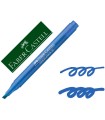 Rotulador faber fluorescente textliner 38 azul