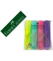 Rotulador faber fluorescente 1546 color pastel estuche 4 unidades colores surtidos