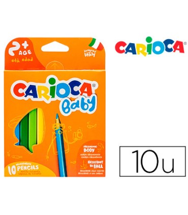 Lapices de colores carioca baby 2 anos caja de 10 colores surtidos