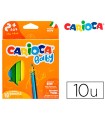 Lapices de colores carioca baby 2 años caja de 10 colores surtidos