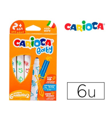 Rotulador carioca baby 2 anos caja 6 colores surtidos