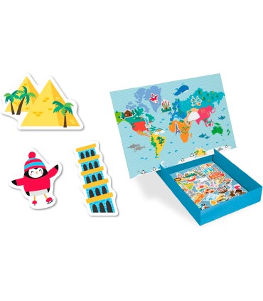 Juego apli didactico magnetico mapa mundi 40 piezas