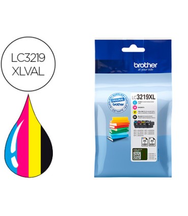 Ink jet brother lc3219xlval multipack 4 colores negro amarillo cian magenta alta capacidad 3000 pag negro