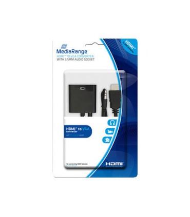 Cable hdmi a vga jack 35 mm mediarange negro