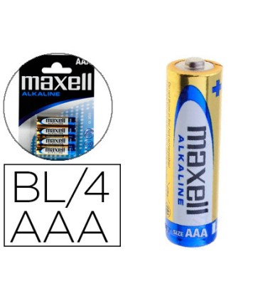 Pila maxell alcalina 15 v tipo aaa lr03 blister de 4 unidades