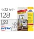 Etiqueta adhesiva resistente avery poliester blanco 991x139 mm para impresora laser pack de 32 unidades