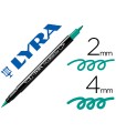 Rotulador lyra aqua brush acuarelable doble punta fina y pincel verde noche