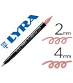 Rotulador lyra aqua brush acuarelable doble punta fina y pincel rosa carmin