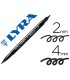 Rotulador lyra aqua brush acuarelable doble punta fina y pincel negro