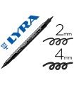 Rotulador lyra aqua brush acuarelable doble punta fina y pincel negro