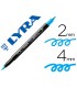 Rotulador lyra aqua brush acuarelable doble punta fina y pincel azul claro