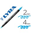 Rotulador lyra aqua brush acuarelable doble punta fina y pincel azul claro