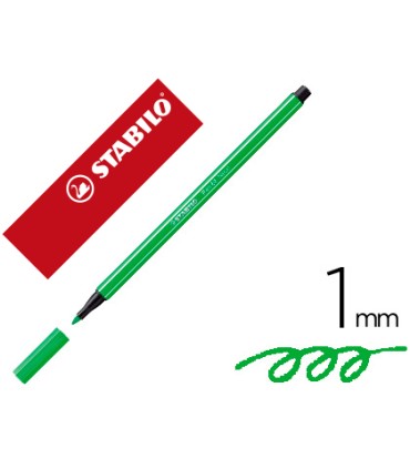 Rotulador stabilo acuarelable pen 68 verde neon 1 mm