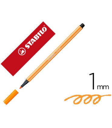 Rotulador stabilo acuarelable pen 68 naranja neon 1 mm